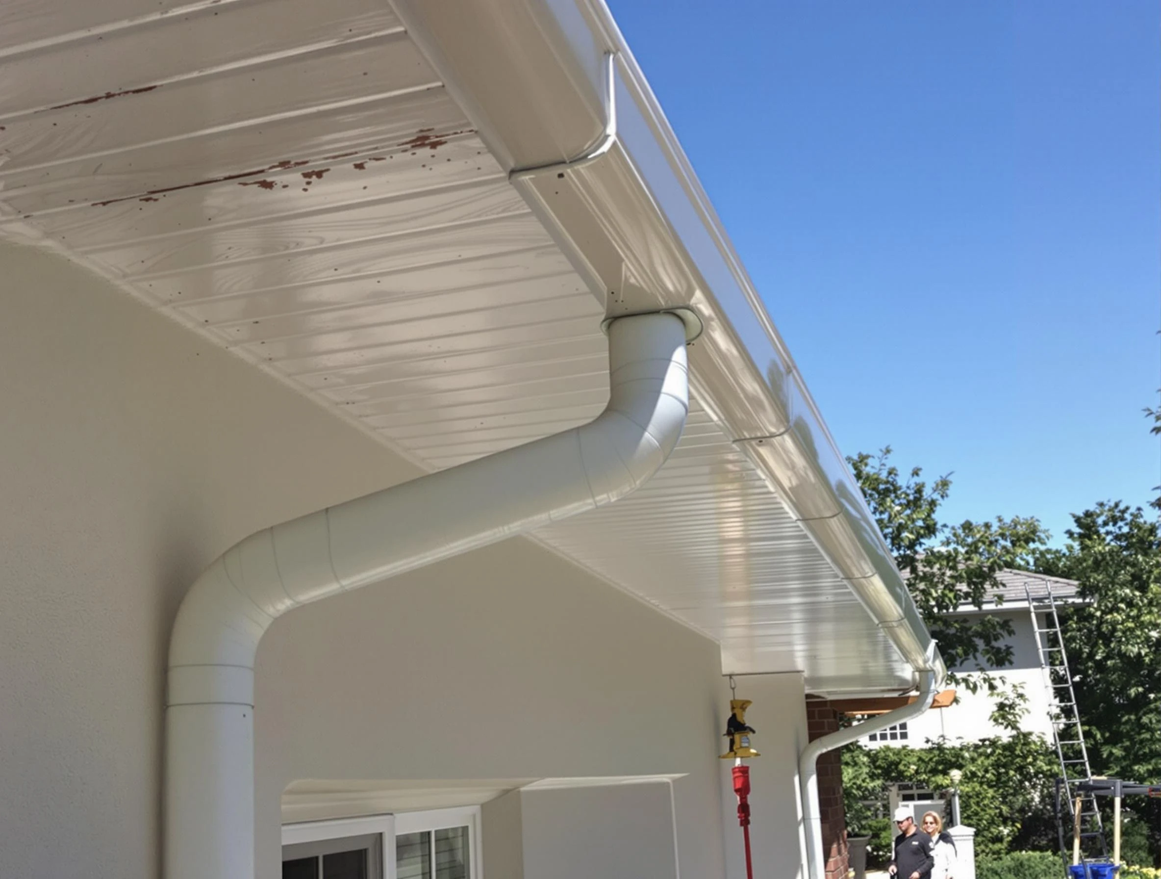 On-site seamless gutter fabrication by Aurora Roofing Company in Aurora, OH